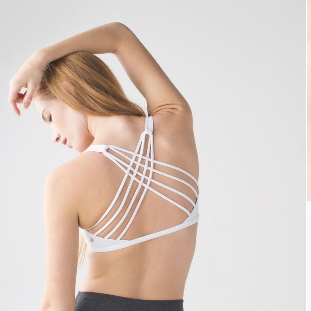 Lululemon Free To Be Bra (Wild). White. Crossed Back. Pads. Size 2.